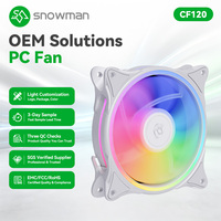 Ventilador de PC de Escritorio Silencioso SNOWMAN CF120 de 120 mm, Mini Cable de 6 Pines, 15 LED RGB, Efecto Silencioso, Almohadillas Antivibración, Ventilador de Caja