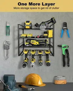 Support mural pour perceuse Organisateur d'outils de garage à usage intensif Porte-outils adapté au support d'atelier Organisateur d'outils électriques,
