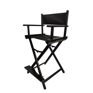 เก้าอี้แต่งหน้าสตูดิโอโลโก้สั่งทำได้ โครงอะลูมิเนียมอัลลอยด์ ขาสูง สีดำ เก้าอี้เสริมสวย กล่องใส่เครื่องสำอาง สีดำ สีทอง สีโรสโกลด์ สีเงิน - Product Image 2