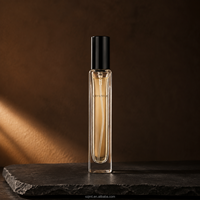 Flacon de parfum en verre rectangulaire noir personnalisé de 10 ml avec pulvérisateur à sertir, anti-fuite, rechargeable, emballage de luxe, impression sérigraphique