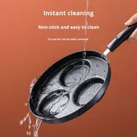 Wajan penggorengan anti lengket empat lubang logam, Modern untuk Sarapan, Burger, telur, Steak, penggunaan rumah tangga