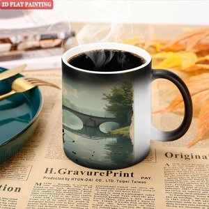 Ceramic Magic <b>Mug</b> 11oz Heat Sensitive <b>Tea</b> Coffee Cup Frosted Black - Product Image 5