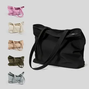 Extra Large Waterproof Durable Nylon Handbag Shoulder Tote Bag For Women Custom Printed Logo Shopping Utility Tote Bag