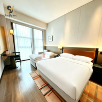 Ensemble de meubles de chambre d'hôtel de style tropical moderne minimaliste 5 étoiles sur mesure en bois