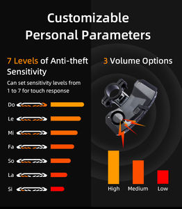 Feu arrière de vélo portable LED étanche IP65 pour la conduite nocturne, 1500 mAh rechargeable, clignotant de vélo, alarme antivol avec klaxon - Product Image 5