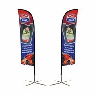 Drapeaux de plage promotionnels en forme de larme avec mât, en polyester durable, impression numérique