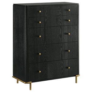 Black and Natural 5-Piece Queen Bedroom Set Wood <b>Convertible</b> Modern Design - Product Image 4