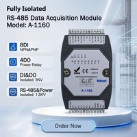 Módulo de Adquisición de E/S Modbus 8DI 4DO con Relé de Potencia y Protocolo Modbus RTU Aislado RS485 (A-1160)
