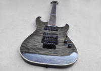 Guitare électrique Flyoung Black Quilted Maple, fabrication haut de gamme, guitares de qualité supérieure, corps avec bordure colorée.