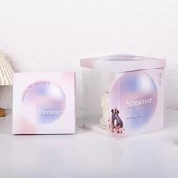 Boîtes à gâteaux transparentes personnalisées avec logo pour mariage et fête, grandes boîtes à gâteaux d'anniversaire en papier avec couvercle