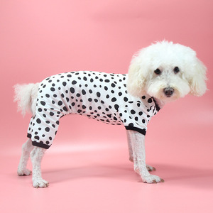 Pijamas para Perros ChongTa, Talla Pequeña, Ropa de Algodón con Puntos Blancos y Negros para Perros Pequeños como Teacup, Teddy, Pomeranian, Maltese, Yorkshire Terrier - Product Image 4