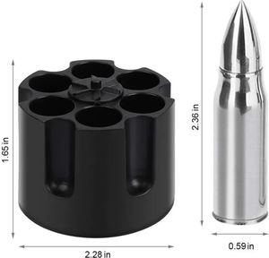 Venta Directa de Fábrica, Piedras de Whisky Metálicas en Forma de Bala con Soporte, Personalizables - Product Image 5