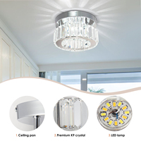 Lustre en cristal K9 pour salle à manger, éclairage de plafond moderne, éclairage ponctuel en cristal pour plafond, commande par interrupteur