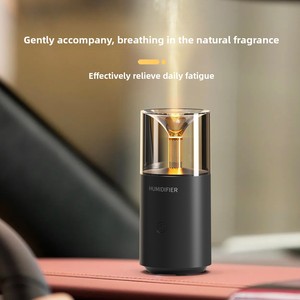 เครื่องพ่นไอน้ำอโรม่าแบบอัลตราโซนิกขนาด 0.5 ลิตร รุ่น New Candlelight Car ใช้พลังงานจาก USB พร้อมโคมไฟสร้างบรรยากาศย้อนยุค ใช้น้ำหอมแบบน้ำ - Product Image 1
