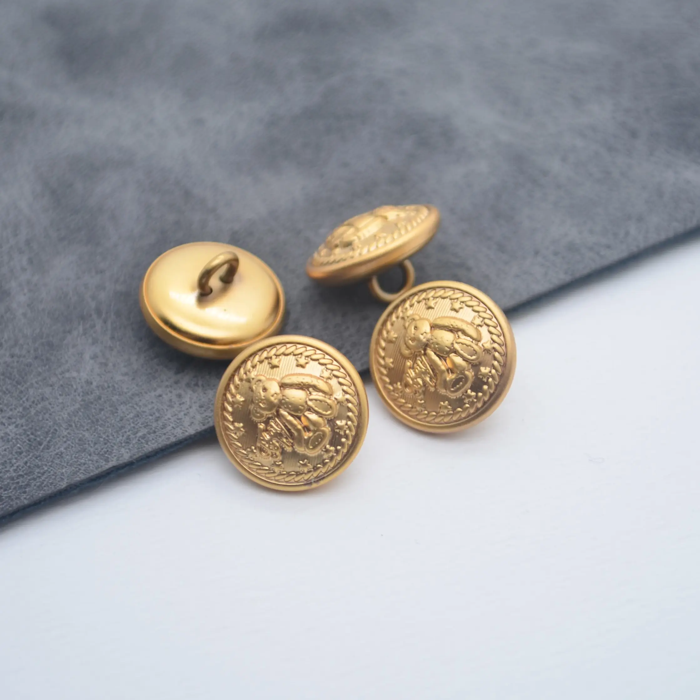 Suit Button Custom Domed Suit Jacket Blazer Coat Gold Plated Brass Zinc Alloy Embossed Metal Shank Button