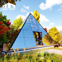 Serre en verre en alliage d'aluminium, maison de jardin portable en forme de pyramide, tente yourte en verre à prix d'usine bas
