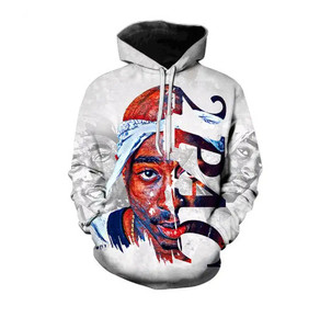 2023 sweats à capuche imprimés 3d <span class=keywords><strong>rappeur</strong></span> <span class=keywords><strong>Tupac</strong></span> à manches longues, impression numérique sur l'ensemble, automne Hip Hop Oem Odm pull - Product Image 3