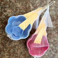 Bol à crème glacée en plastique avec motif floral, design créatif et adorable pour enfants