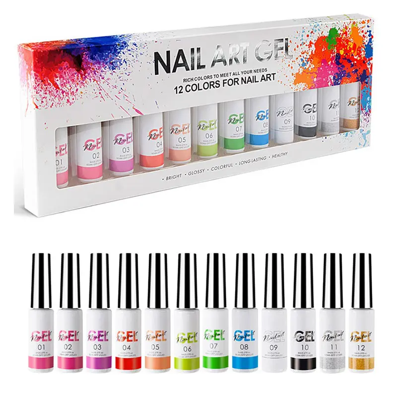 Nail Gel Supplies Liner Art Nail Paint Soak Off Painting Platinum Gel Polish Uv Gel Nail Polish Set