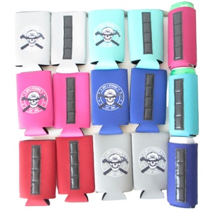 Wholesale Custom 330ml Neoprene Foam Can Cooler Folded With/without Magnet for Beer Slim Can Insulated Holder - Product Image 1