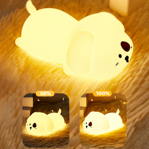 Hot bán dễ thương Puppy Silicone ánh sáng ban đêm điều khiển cảm ứng LED Đèn cạnh giường ngủ với bộ đếm thời gian cho phòng trẻ em Kích thước nhỏ - Product Image 3