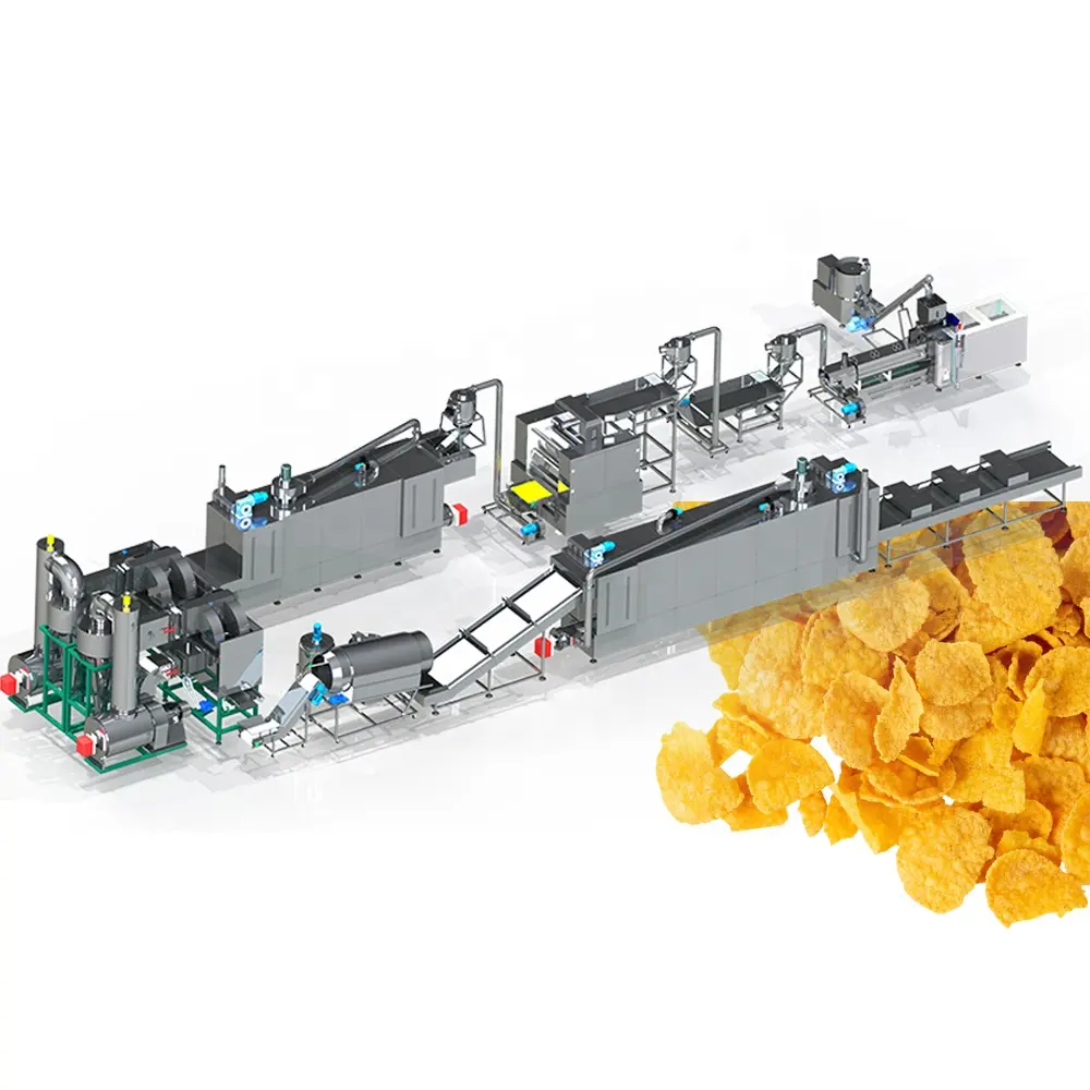 Automatische Corn Flake Making Machine Puff Corn Snack Making Machine Ontbijt Cornflakes Cornflakes Productielijn