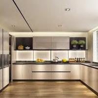 Armoire de cuisine en acier inoxydable moderne personnalisée Prima, armoire de rangement intégrée pour projet de rénovation de cuisine de villa résidentielle