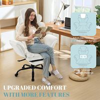 Chaise de jeu grande taille et robuste pour 180 kg, chaise de bureau avec repose-pieds et support lombaire ergonomique à ressorts ensachés, dossier haut 3D