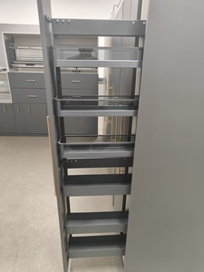 Nouvelle armoire étroite moderne à 5 niveaux, rangement de cuisine, unité haute à tirage latéral, garde-manger, panier en fer, 200 mm 150 mm - Product Image 3