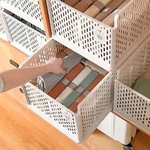 Tủ lưu trữ nhựa gấp một tầng với ngăn kéo tổ chức quần áo cho phòng khách - Product Image 1