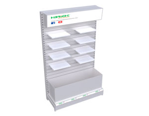 Étagères de magasin sur mesure, rayonnages de supermarché, équipement d'affichage métallique polyvalent pour les magasins de produits pour mamans et bébés - Product Image 1