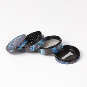 40mm 50mm 55mm 63mm Full Printing 4 Layers Zinc Alloy Metal Classic <b>Herb</b> <b>Grinder</b> Model 007 Wholesale Dry Tobacco Crusher Spice - Product Image 2