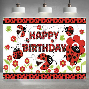 Fondo Fotográfico de Mariquita <span class=keywords><strong>en</strong></span> Camino, Fondo de Cumpleaños, Banner para Mesa de Pastel, Personalizable - Product Image 6