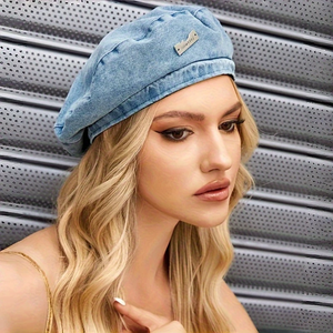 Boina vaquera personalizada de alta calidad para mujer, gorra octogonal estilo <span class=keywords><strong>pintor</strong></span> Retro, estilo <span class=keywords><strong>vaquero</strong></span> lavado, sombrero de primavera y verano para fiesta diaria - Product Image 5