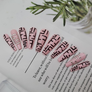 <span class=keywords><strong>Uñas</strong></span> Acrílicas Vibrantes con Pedrería, <span class=keywords><strong>Uñas</strong></span> Postizas <span class=keywords><strong>Largas</strong></span> Tipo Stiletto Hechas a Mano, Reutilizables, Coloridas y Brillantes, para Fiestas y Festivales - Product Image 5
