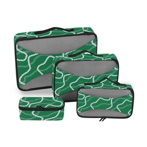 4-Piece Custom Design Hawaiian Green Crown <b>Lei</b> Foldable Suitcase Mesh Organizer Compression Travel Packing Cubes Set for Luggage - Product Image 2