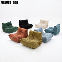 Canapé Caterpillar avec housse en velours côtelé amovible et lavable, éponge hautement élastique, siège individuel pour chambre d'adolescent, coin lecture, décoration