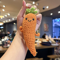 Porte-clés amusants en crochet amigurumi : jouets en fil faits à la main, chats, chiens, avocats, brocolis, fruits et légumes pour enfants et adultes