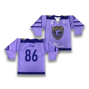 Maillot de hockey sur glace rétro imprimé, séchage rapide, respirant, avec logo personnalisé, nom d'équipe, uniforme sportif, conception personnalisée OEM, en promotion - Product Image 1