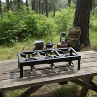 Cuisinière multifonction robuste en fonte pour gaz naturel, avec brûleurs à gaz pour usage domestique et wok