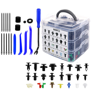 Kit de clips de fixation pour pare-chocs en nylon, 24 tailles 835 pièces, rivets en plastique avec attaches Rem - Product Image 1