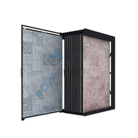 BOYA fabricant bas prix support en métal support de tapis tirer et pousser tissu tapis tapis affichage rotatif pour salle d'exposition