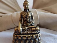 Figurines de Bouddha Sakyamuni en laiton, miniatures, ornement de bureau, décorations de statue de maître du Dharma en cuivre antique