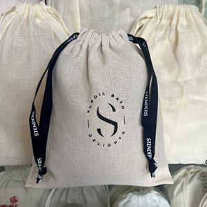 Chiffrement en détresse lin cordon tissu sac rétro Simple bougie aromathérapie <span class=keywords><strong>bois</strong></span> produits sac de rangement toile coton tissu - Product Image 3