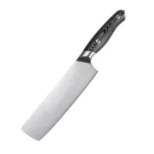 Tuobituo ensemble De couteaux De cuisine à haute teneur en carbone avec manche en bois Pakka, en acier inoxydable avec porte-couteau