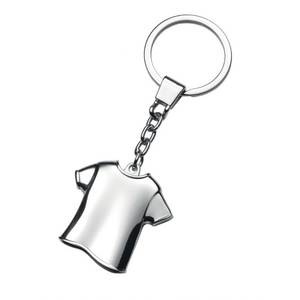 Llavero de Metal con Forma de Camiseta, Acabado Plateado, Accesorio de Moda para Hombres y Mujeres - Product Image 1