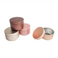 Boîte en aluminium ronde colorée avec couvercle à vis, pot métallique laqué mat pour bougies, cosmétiques, baumes et thé