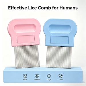 Peine para piojos de dientes densos, removedor de nitas de alta eficiencia con púas de acero inoxidable lisas, herramienta profesional para el cuidado del cabello para toda la familia - Product Image 1