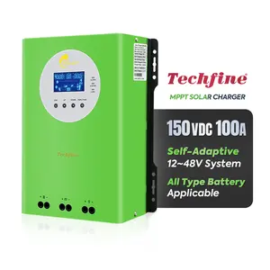 Techfine مصنع 40a 60a 80a 100a mppt 12v 24v 48v mppt الشمسية جهاز التحكم في الشحن