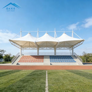 Modern Açık Hava Spor Stadyumu Tribün Çatısı Kaplaması PVDF Germe Kumaş Membran Yapılı Çadır, Tribün Gölgelendirme İçin - Product Image 4
